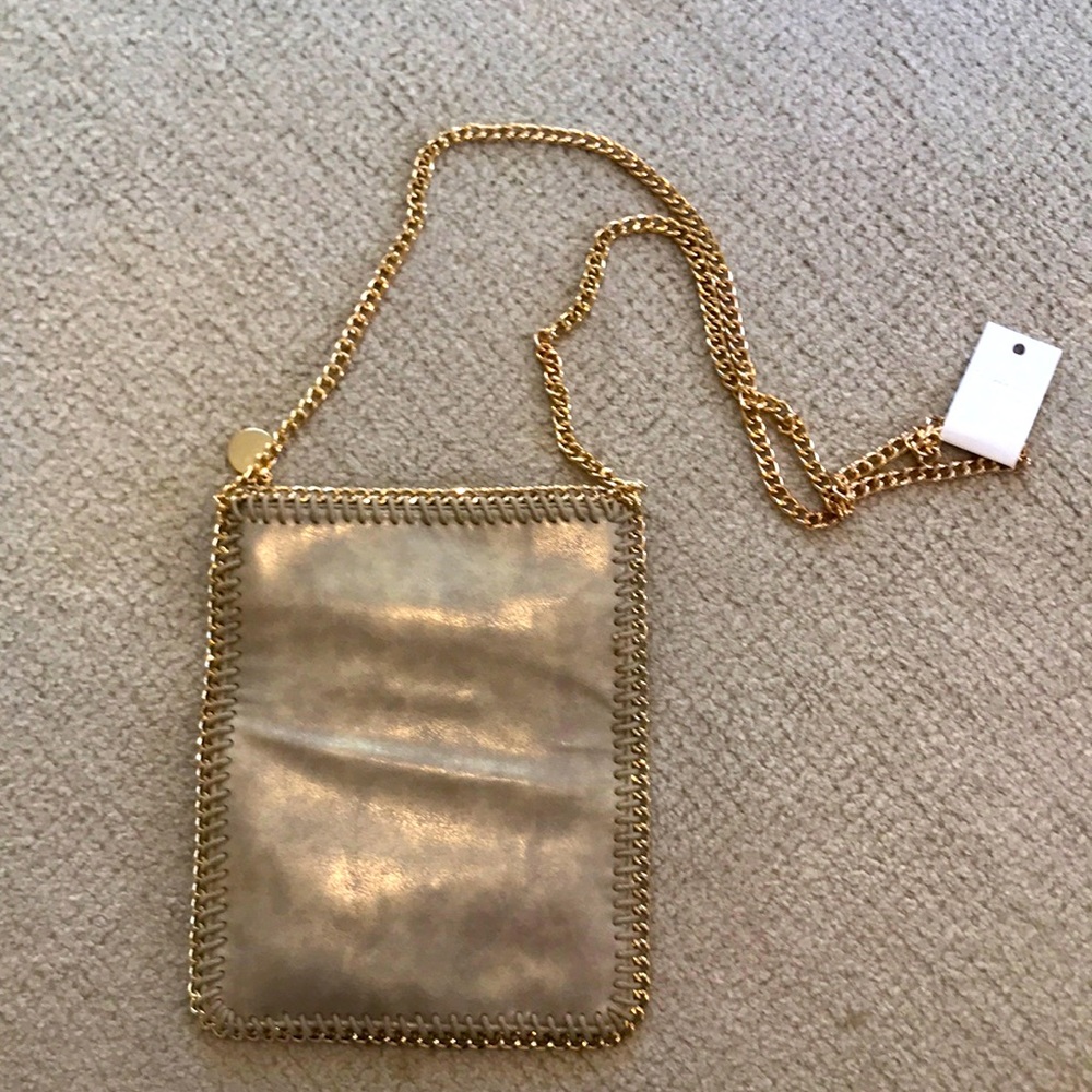 Cross body gold metallic bag